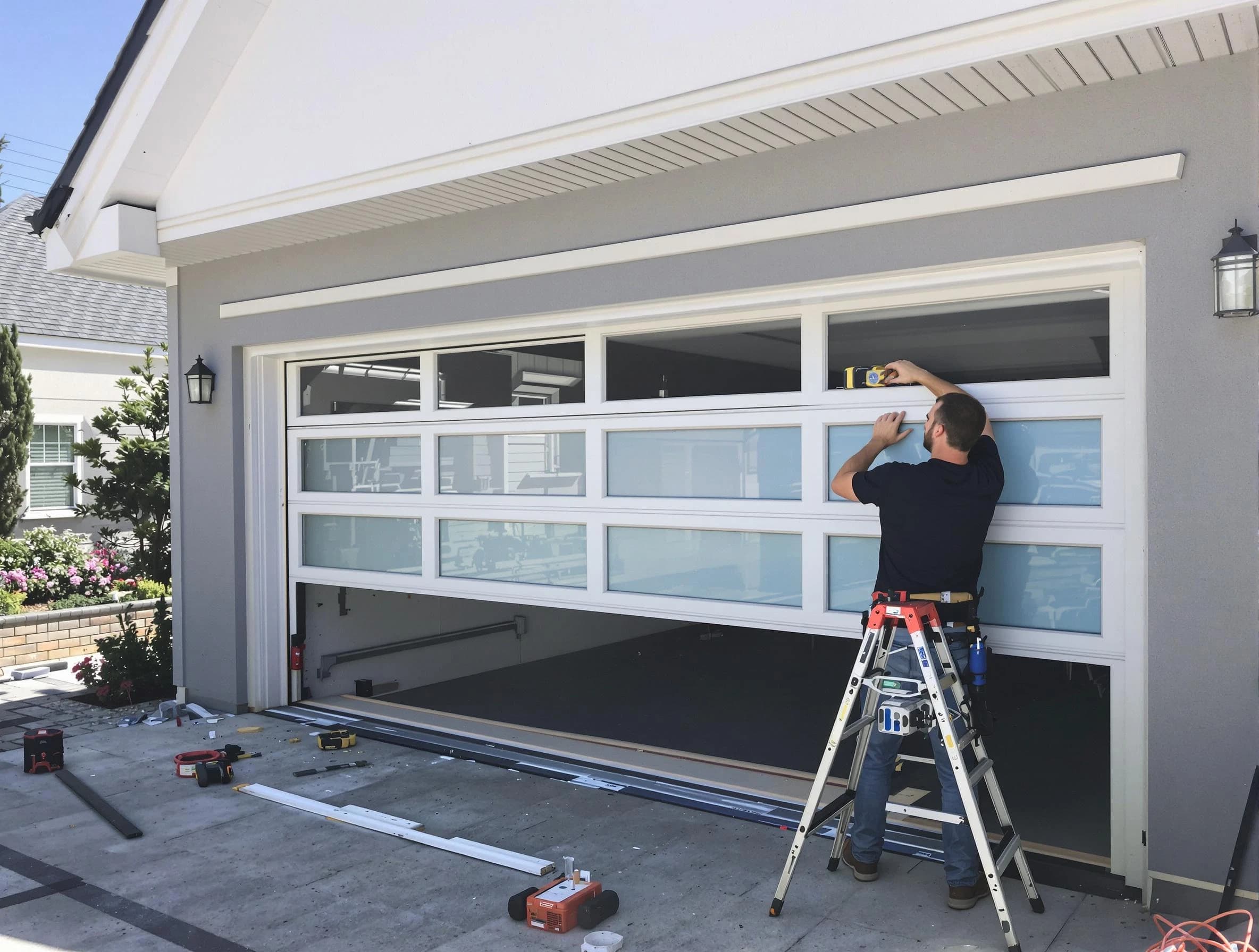 Buffalo Garage Door Repair team performing garage door replacement in Buffalo