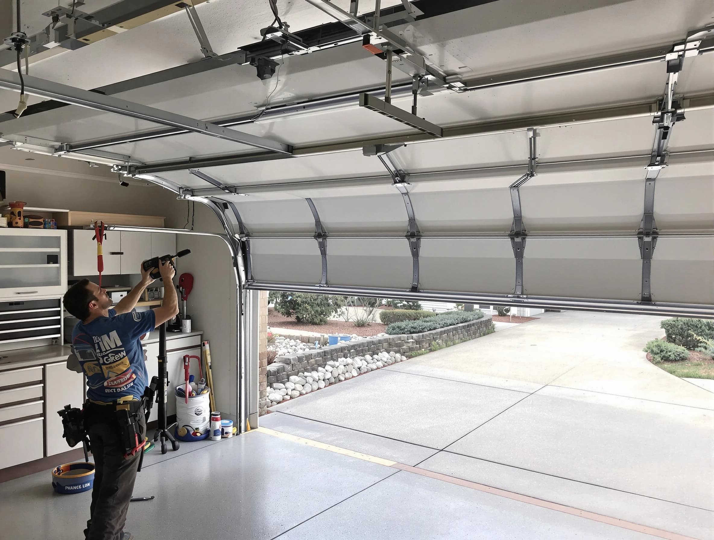 Garage door track repair service by Buffalo Garage Door Repair in Buffalo