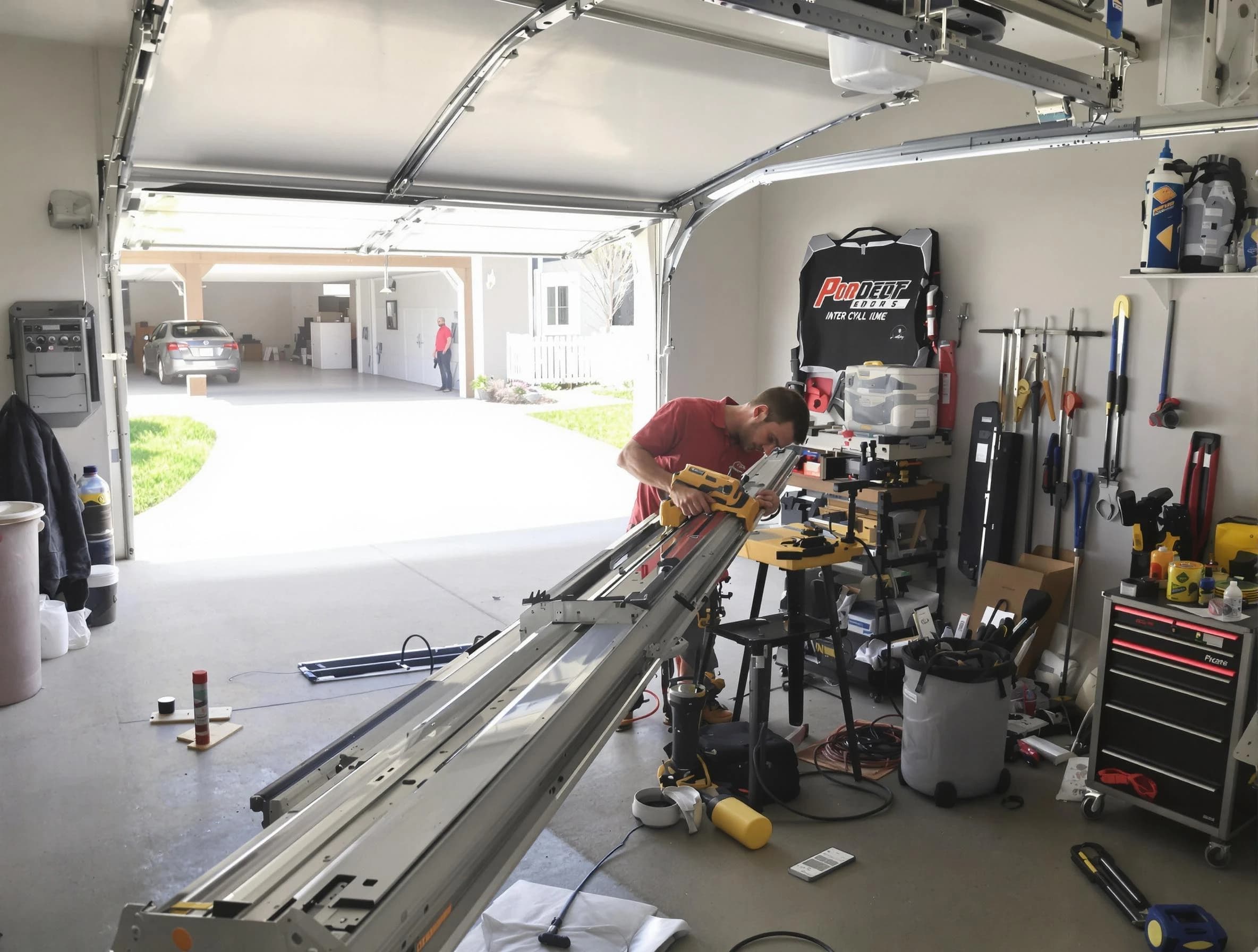 Buffalo Garage Door Repair expert performing track repair in Buffalo