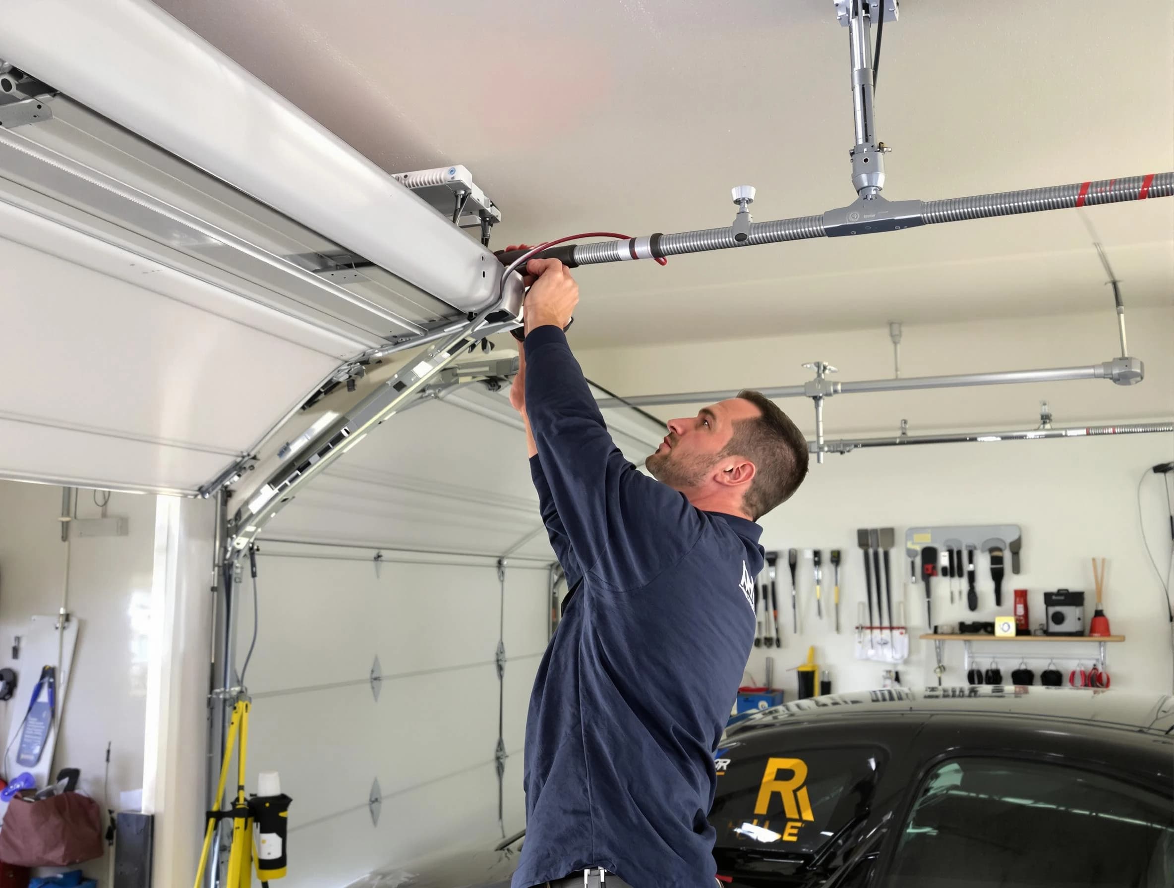 Buffalo Garage Door Repair technician performing garage door cable repair in Buffalo