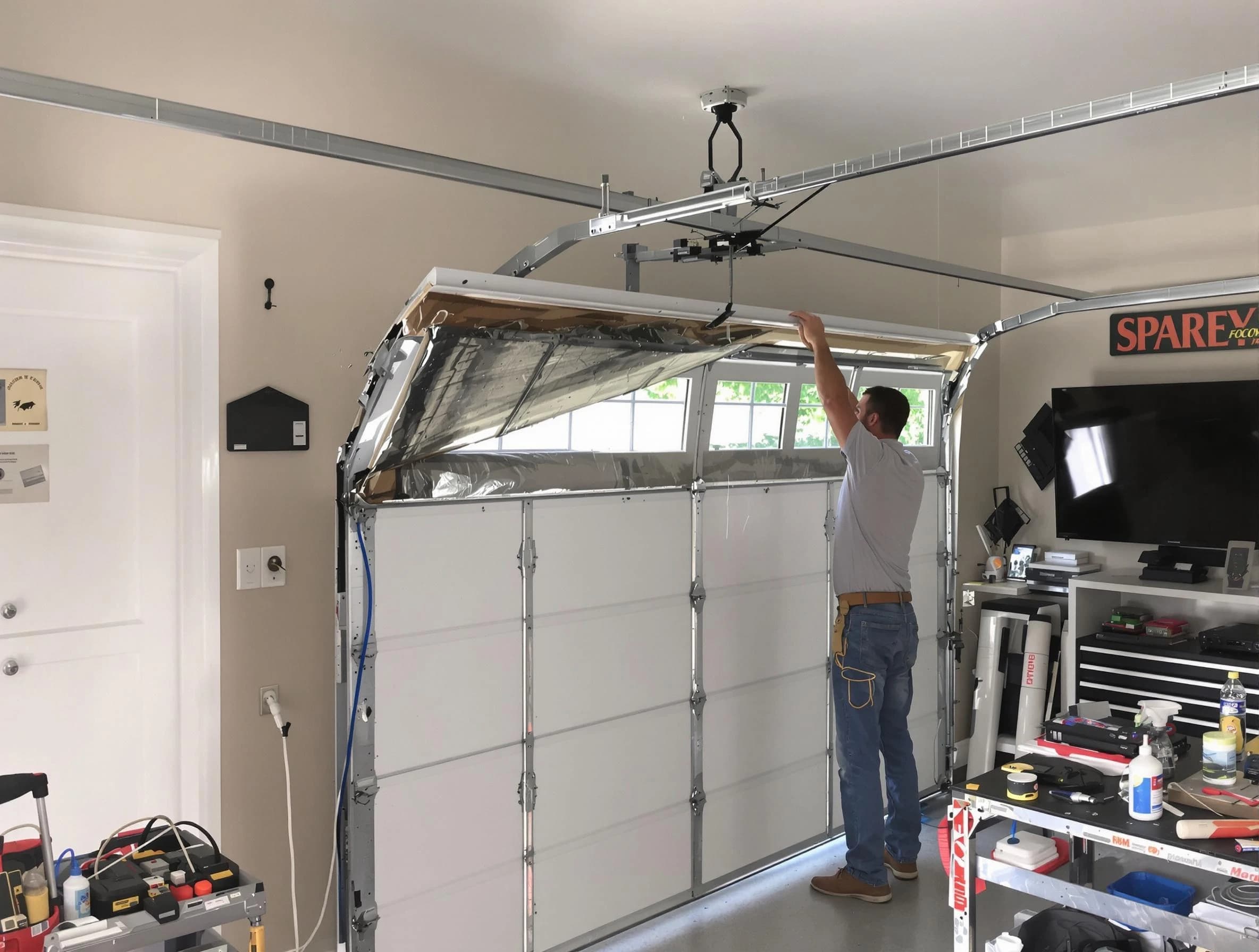 Garage door section replacement by Buffalo Garage Door Repair in Buffalo