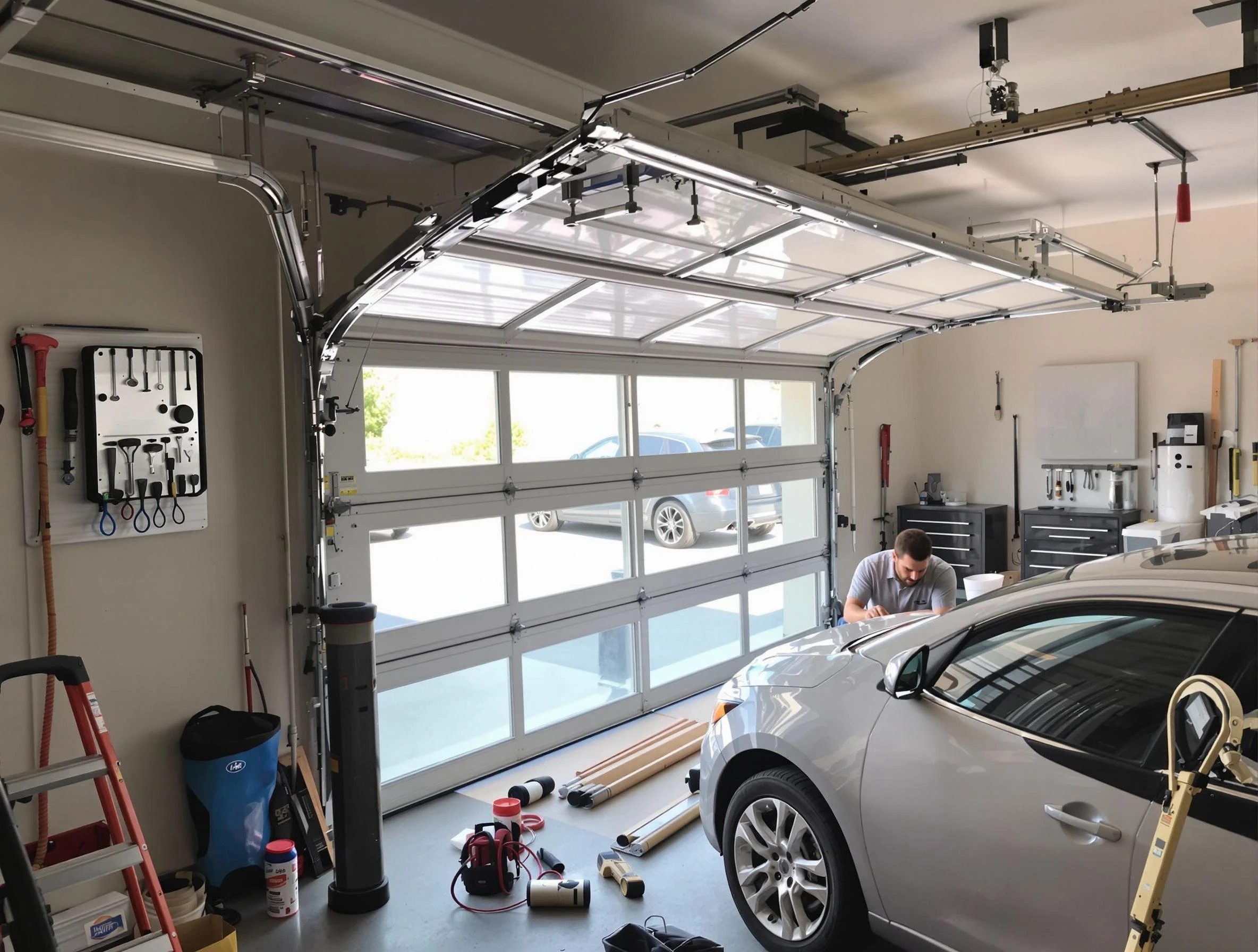 Garage door noise reduction service by Buffalo Garage Door Repair in Buffalo