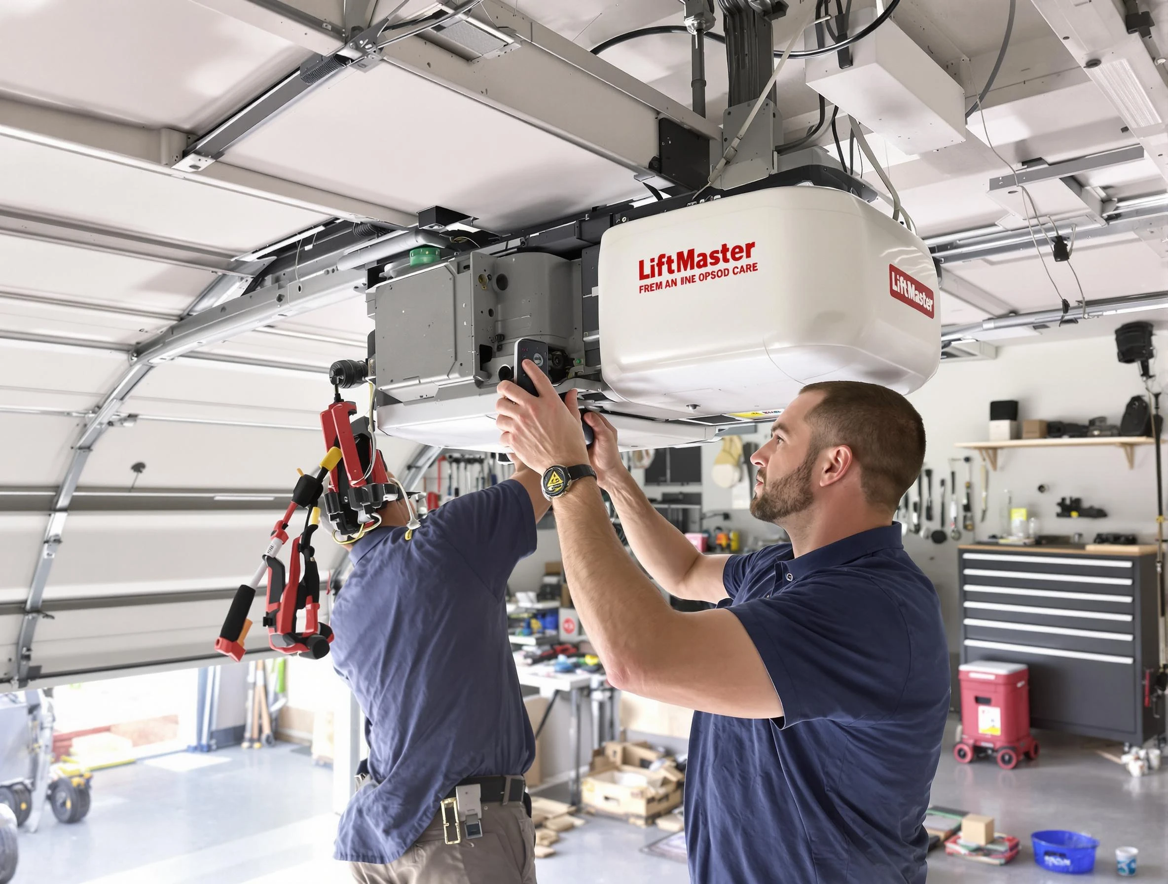 Buffalo Garage Door Repair technician performing advanced diagnostics on garage opener in Buffalo